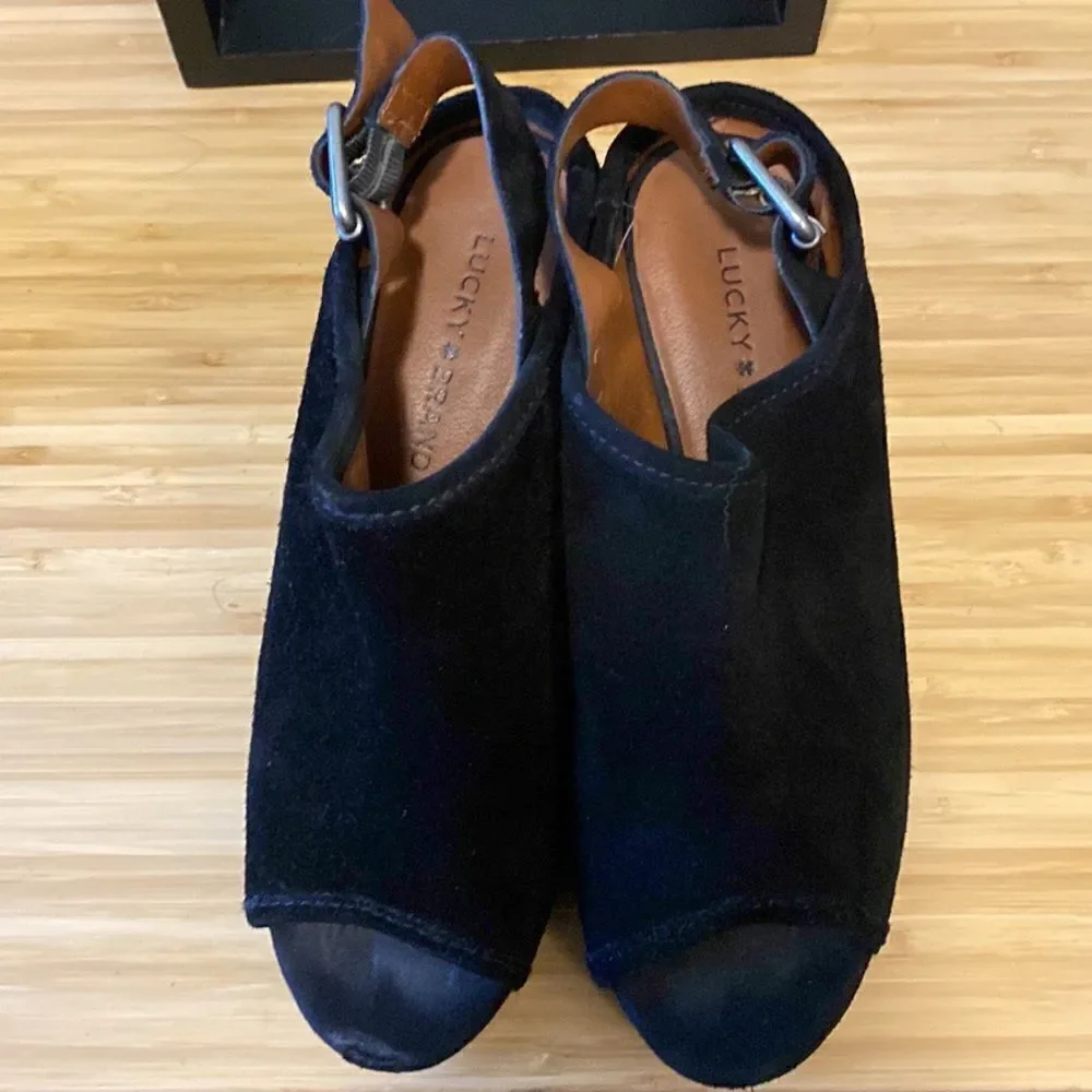 Lucky Brand suede platform wedge